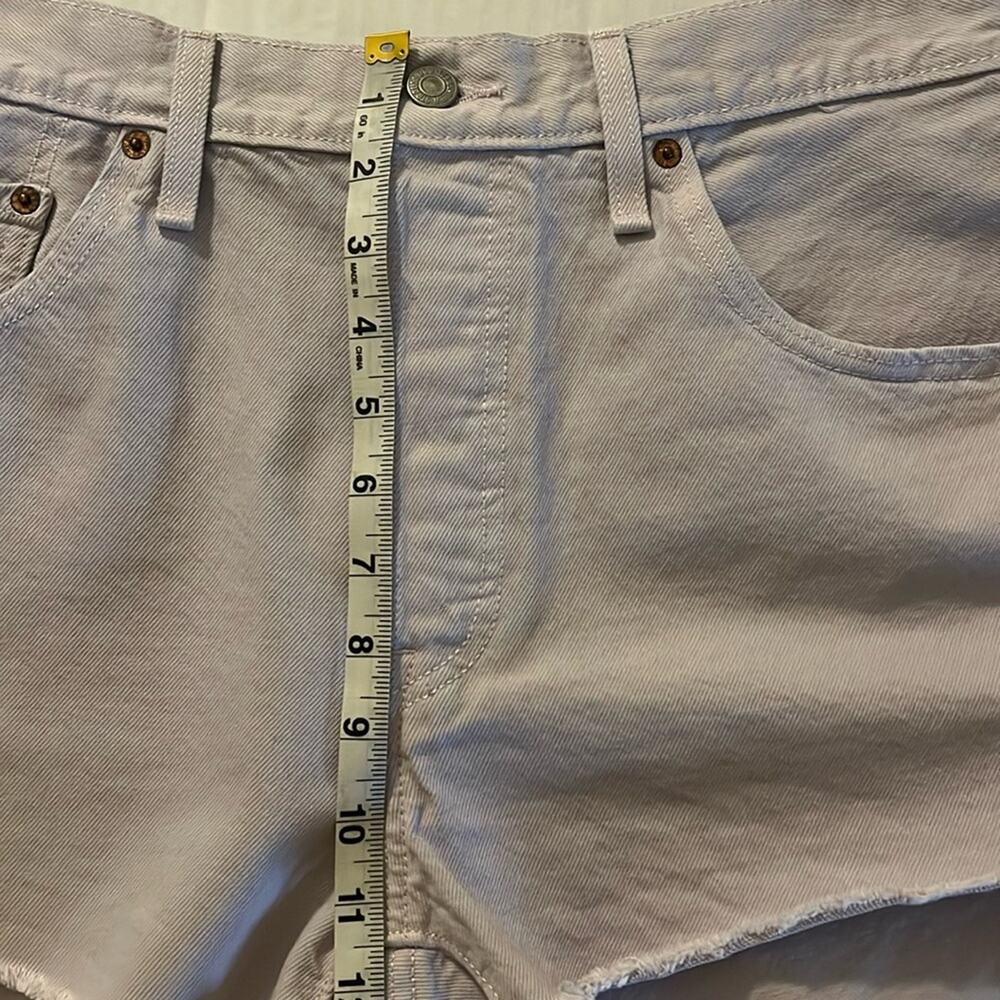Levi 501 Lilac Cutoff Denim Shorts Womens Size L Button Fly Fray Casual Summer - Picture 12 of 16